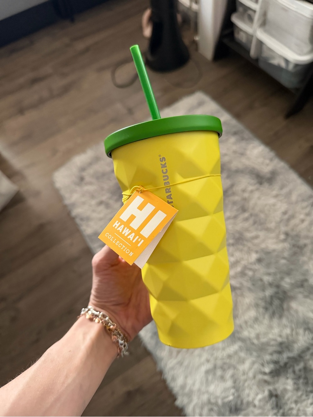 BNWT Starbucks Hawaii Collection Pineapple Stainless Steel Tumbler Yellow/Green